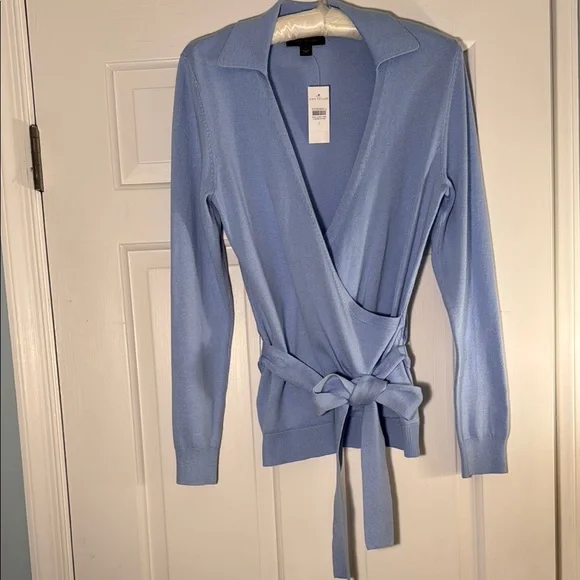 Light Blue Wrap Sweater - Picture 1 of 5